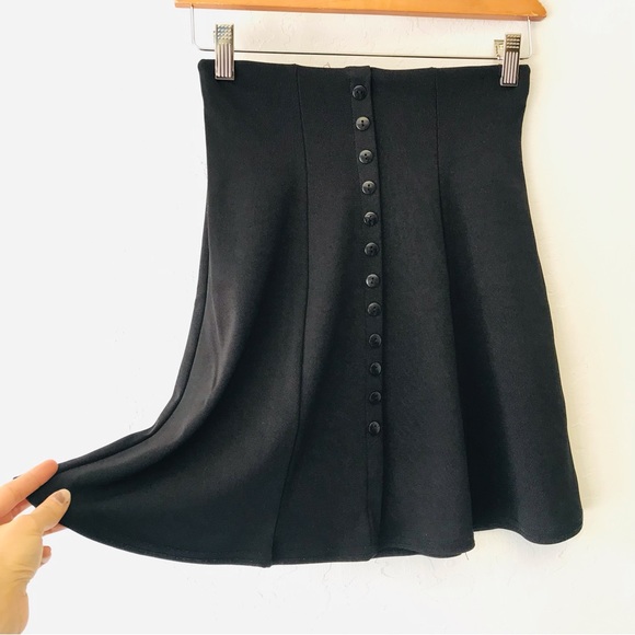 Vintage Dresses & Skirts - Vintage Adorable Button Down Black Skirt Size Small